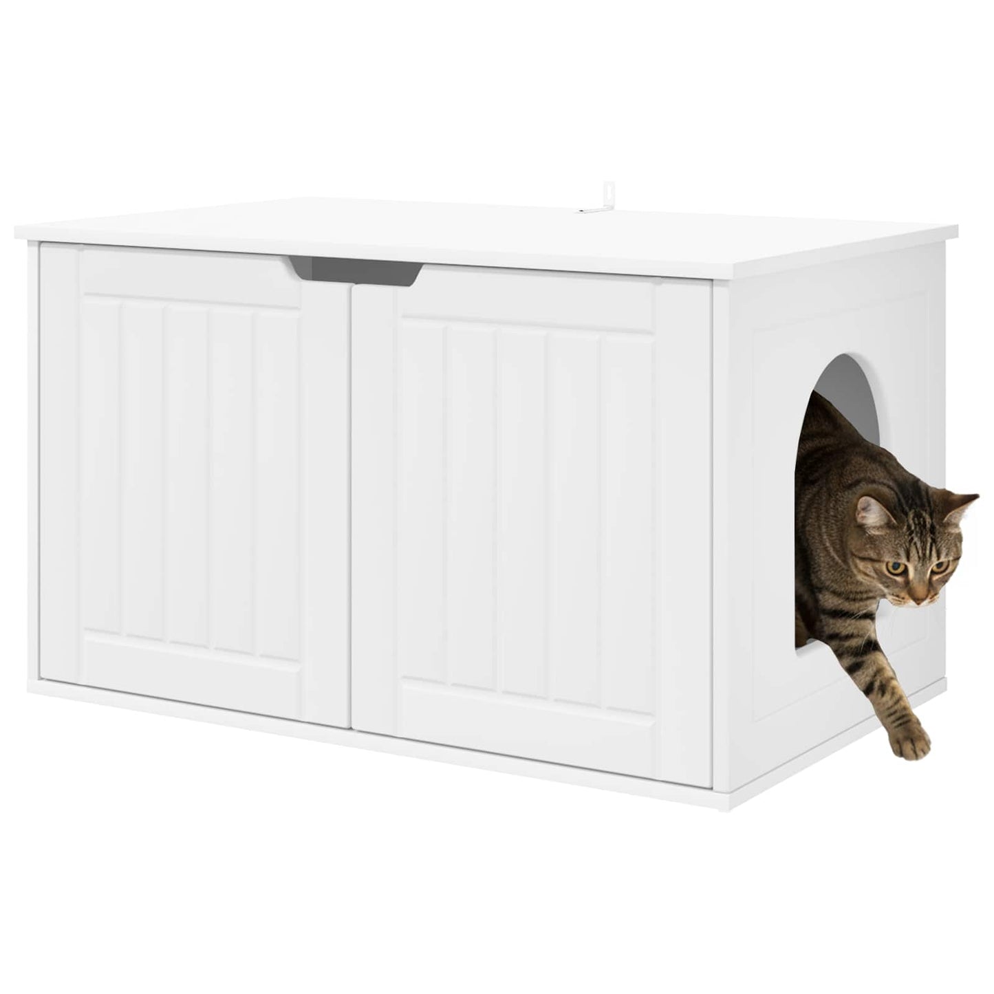 Casa para gatos vidaxl blanca 85 x 55 x 50,5 cm madera contrachapada