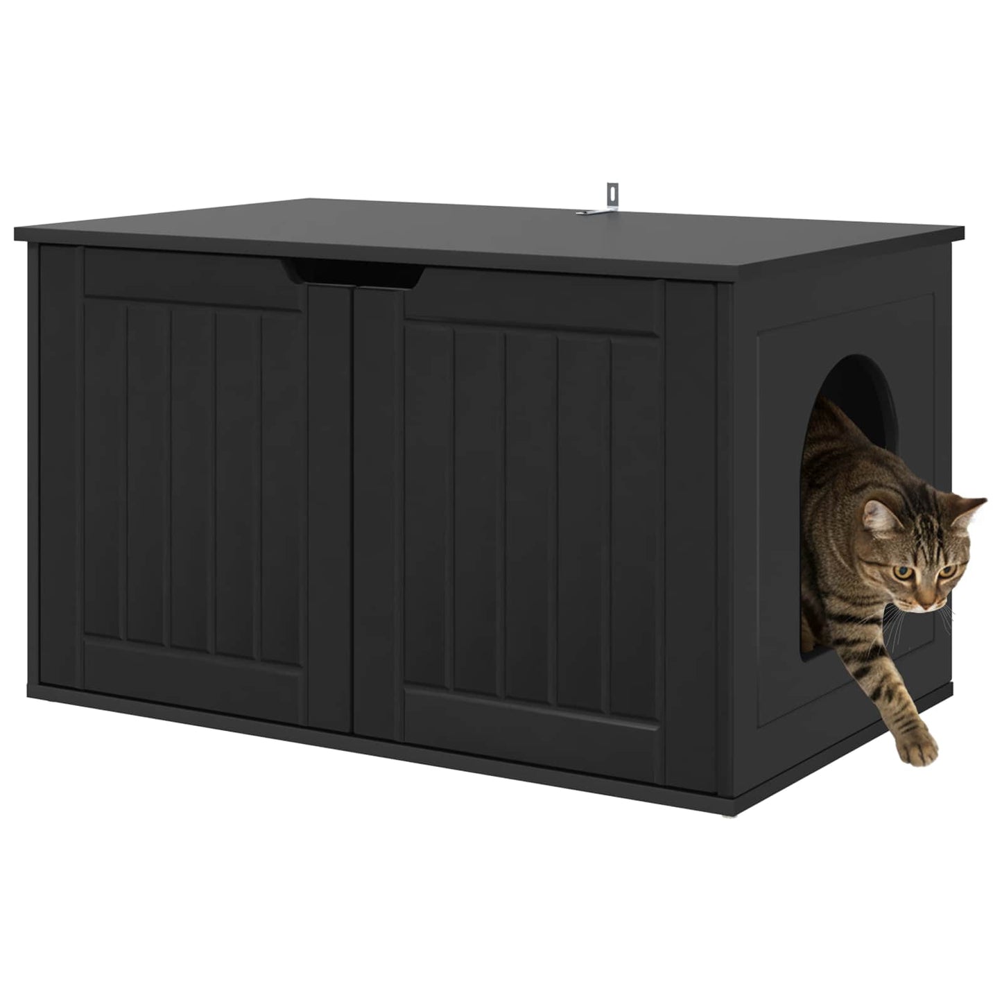 Casa para gatos vidaxxl negra 85 x 55 x 50,5 cm madera procesada