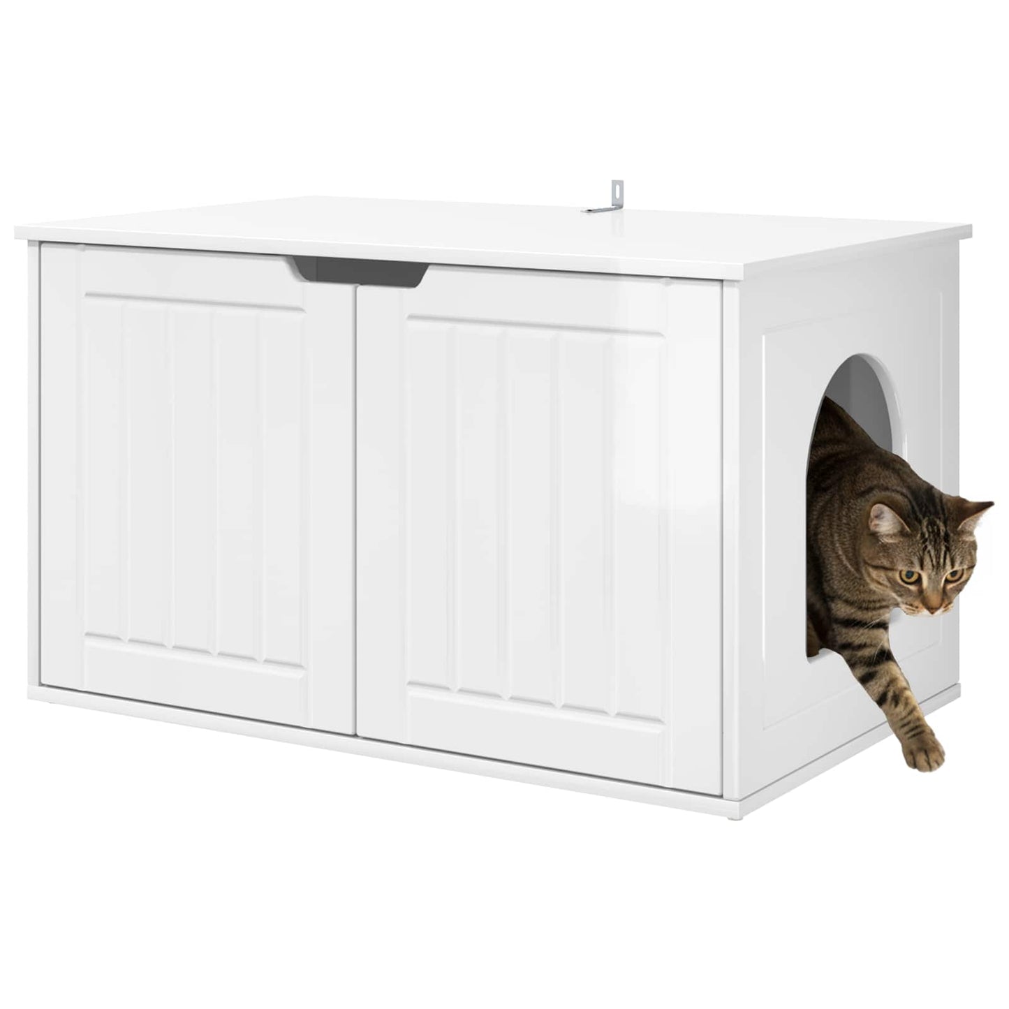 Casa para gatos vidaxxl blanco brillo 85 x 55 x 50,5 cm acabado madera