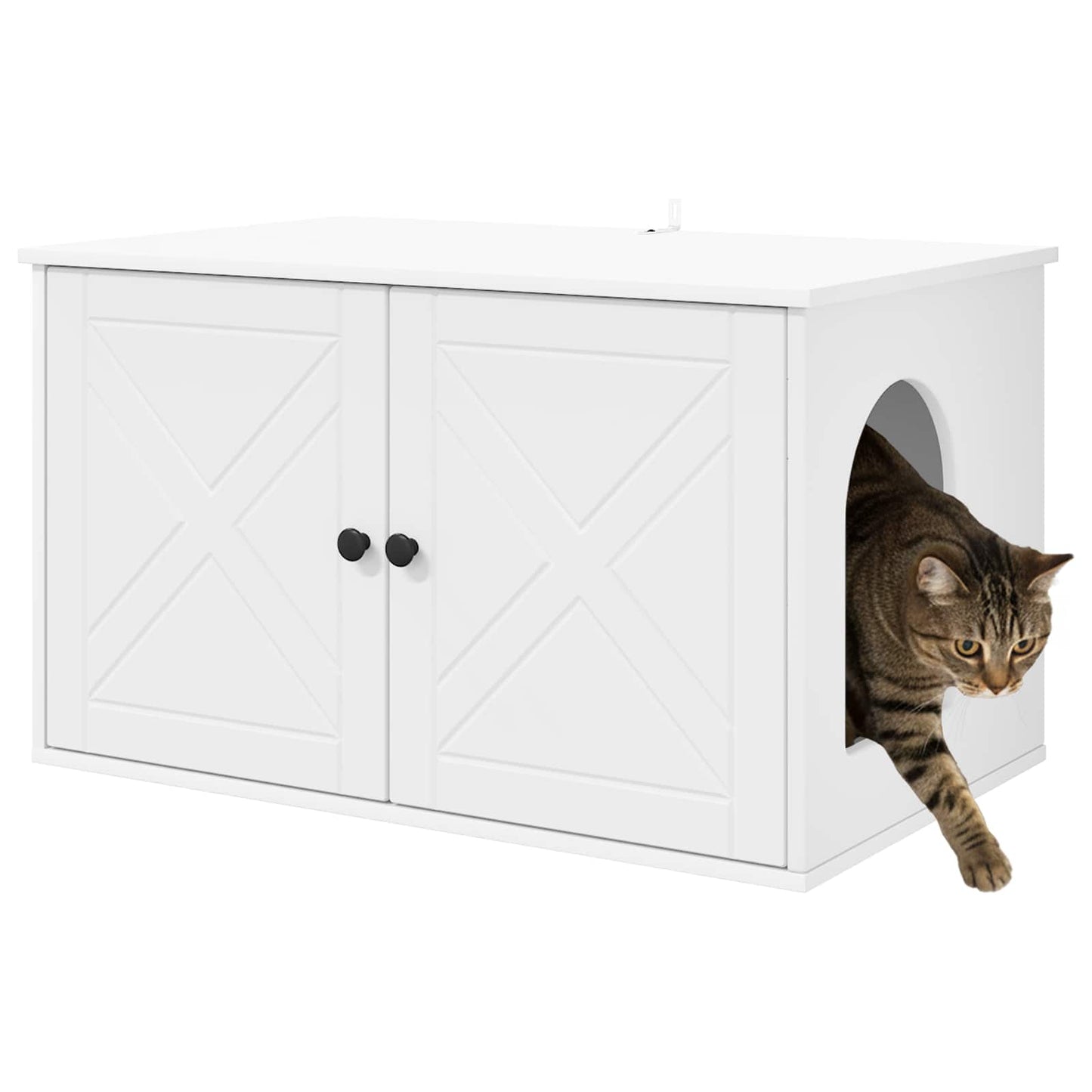 Casa para gatos vidaxl blanca 85 x 55 x 50,5 cm madera contrachapada