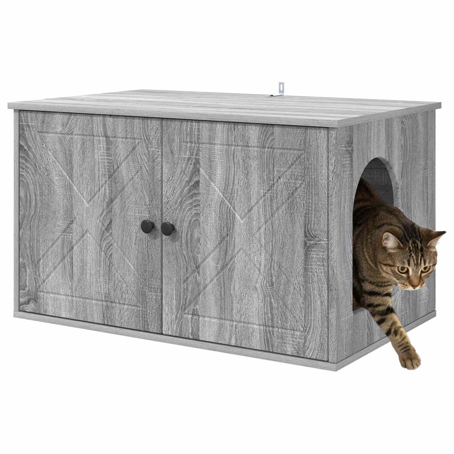 Casa para gatos vidaxl gris sonoma 85 x 55 x 50 cm madera artesanal