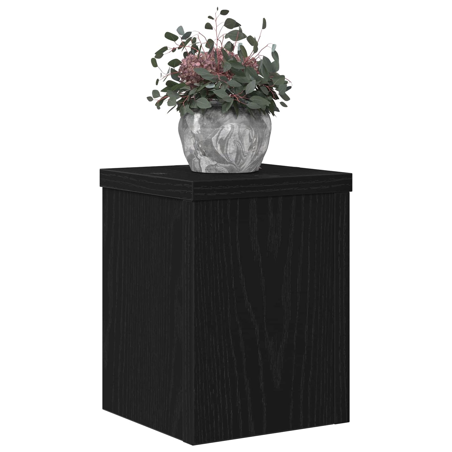 Vidaxxl soporte para plantas 2 piezas roble negro 15 x 15 x 20 cm madera contrachapada