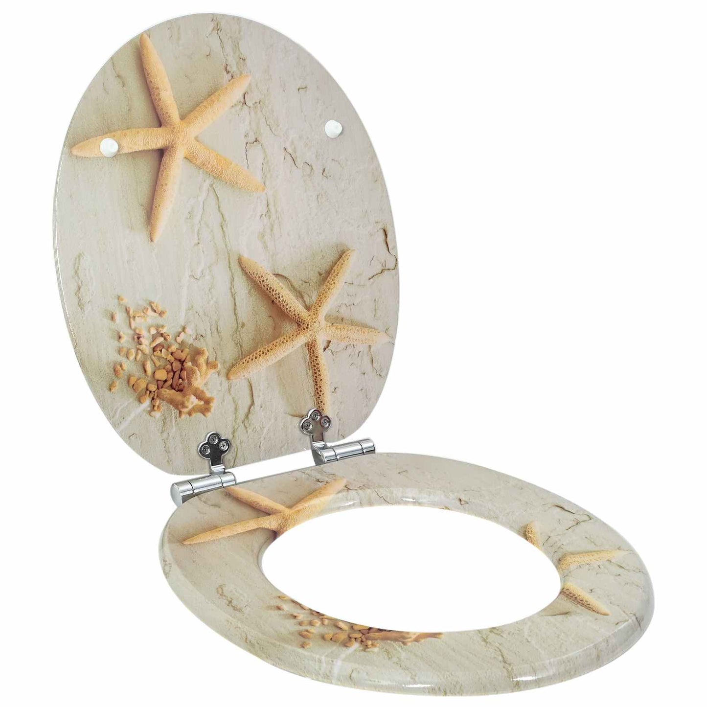 Vidaxx asiento de inodoro con cierre suave 2 piezas tablero MDF amarillo y blanco 44 x 38 cm