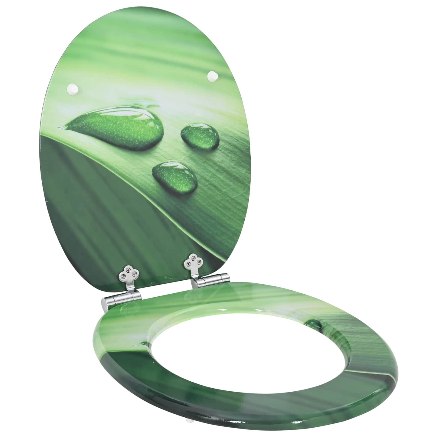 VidaXL asiento de inodoro con cierre suave 2 uds gota verde 44 x 38 cm
