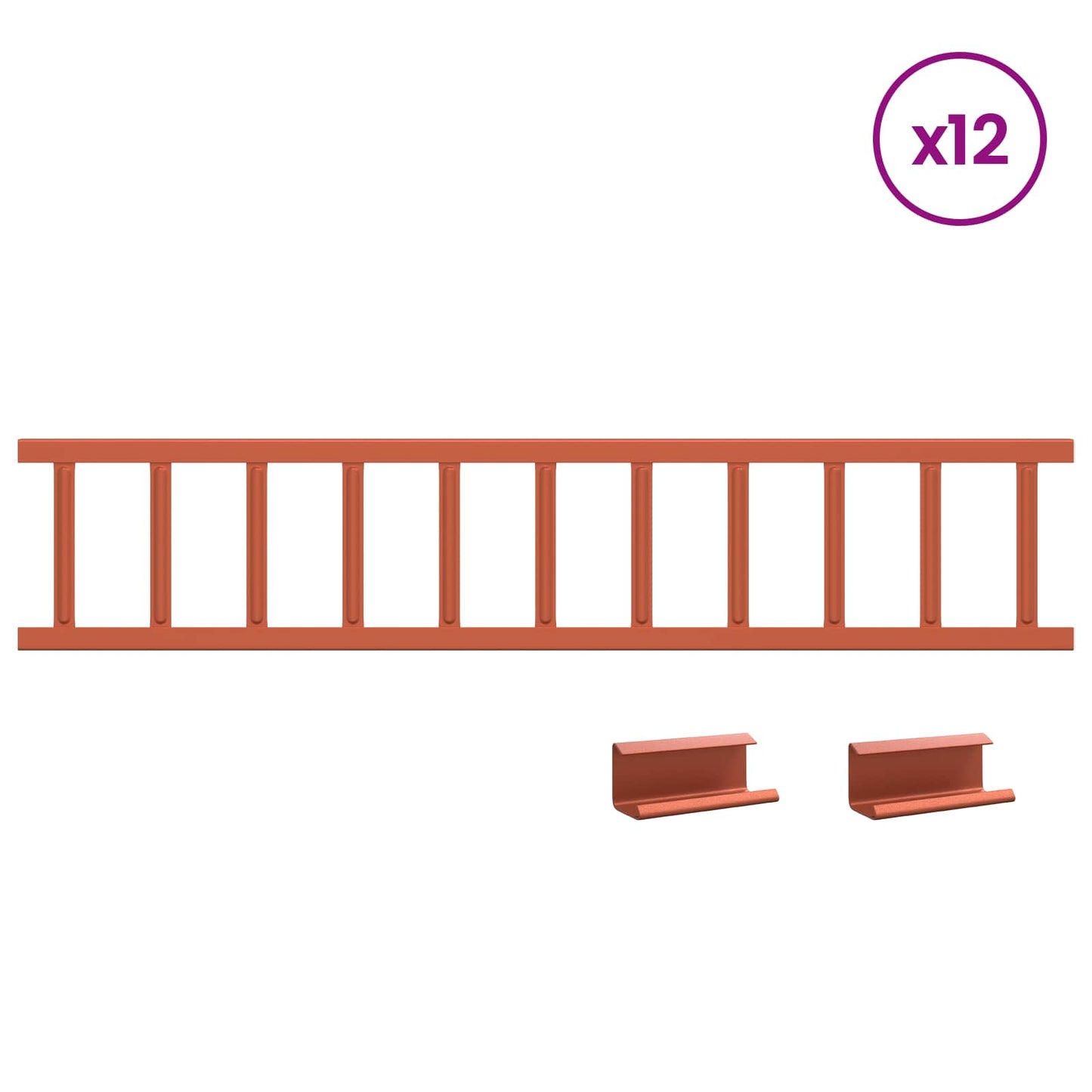 Vidaxx soporte para nieve de techo rojo 1200 x 2,5 x 20 cm acero