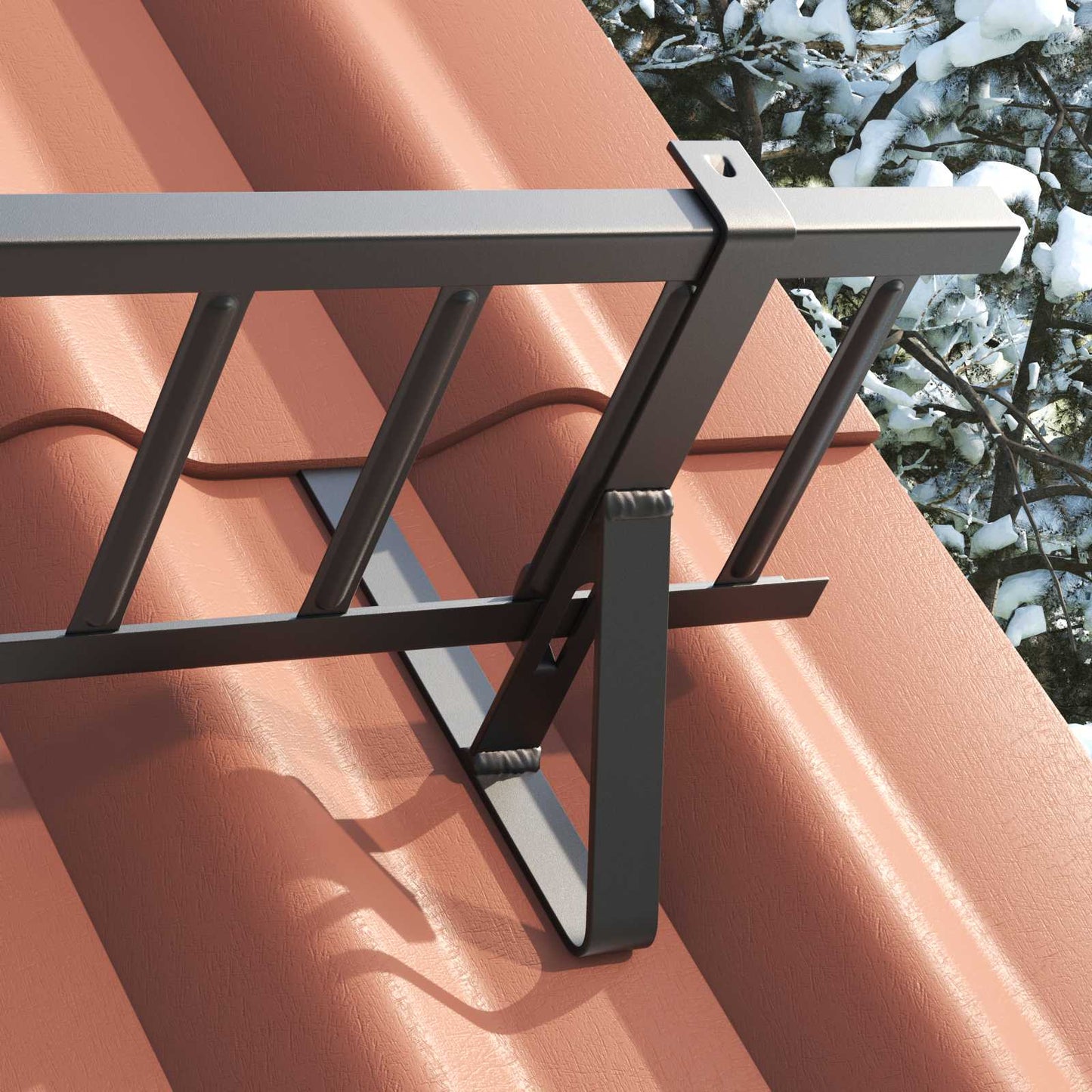 Vidaxx soporte de protección contra la nieve negro 29,5 x 3 x 34,5 cm acero