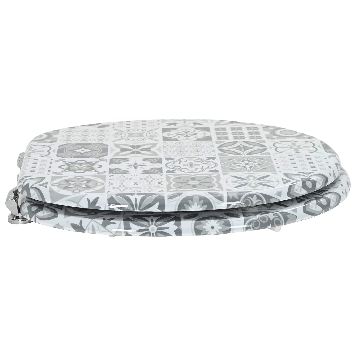 Vidaxx asiento de inodoro con cierre suave tablero MDF gris 44 x 38 cm