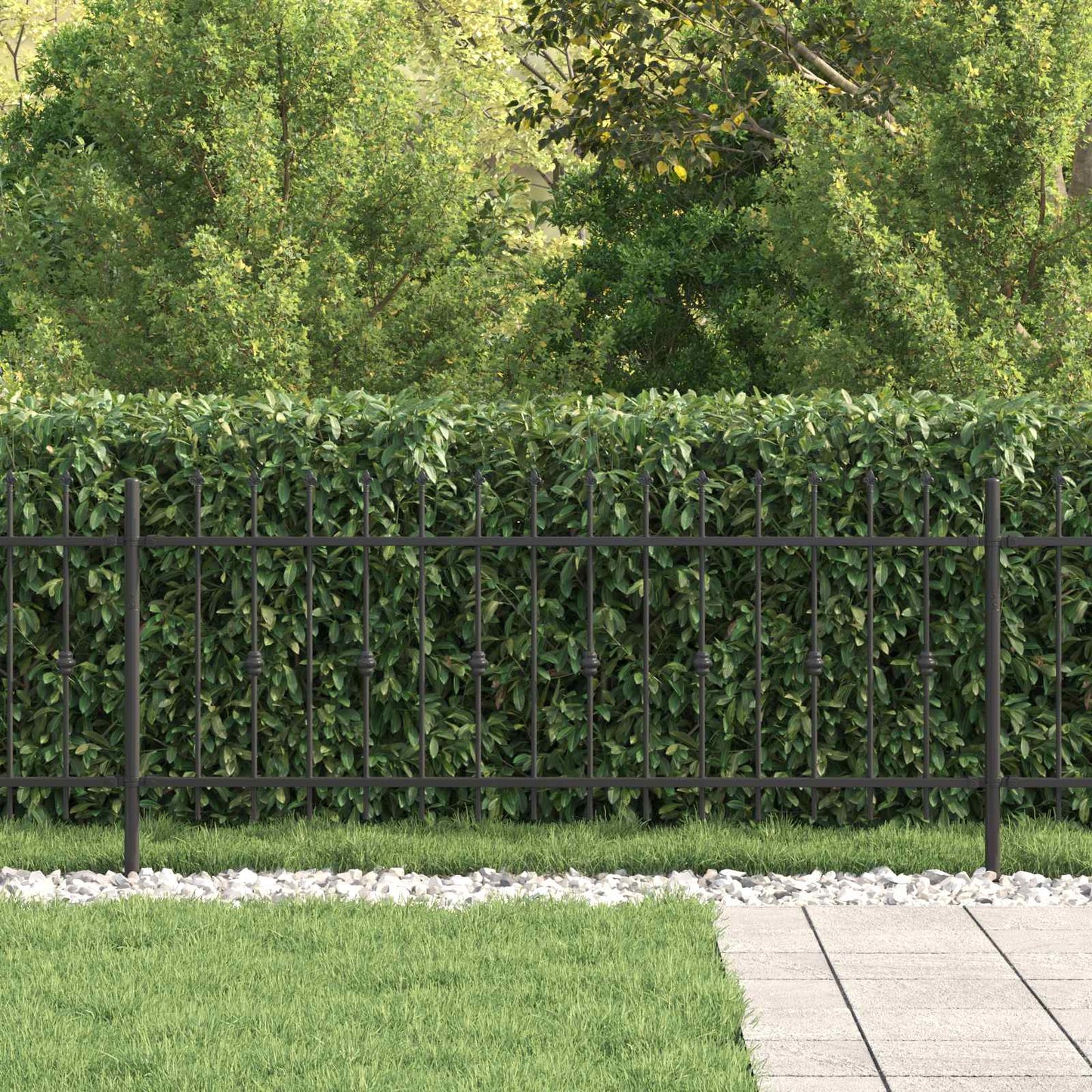 Valla con púas VidaXL negra 200 x 130 cm acero con recubrimiento en polvo