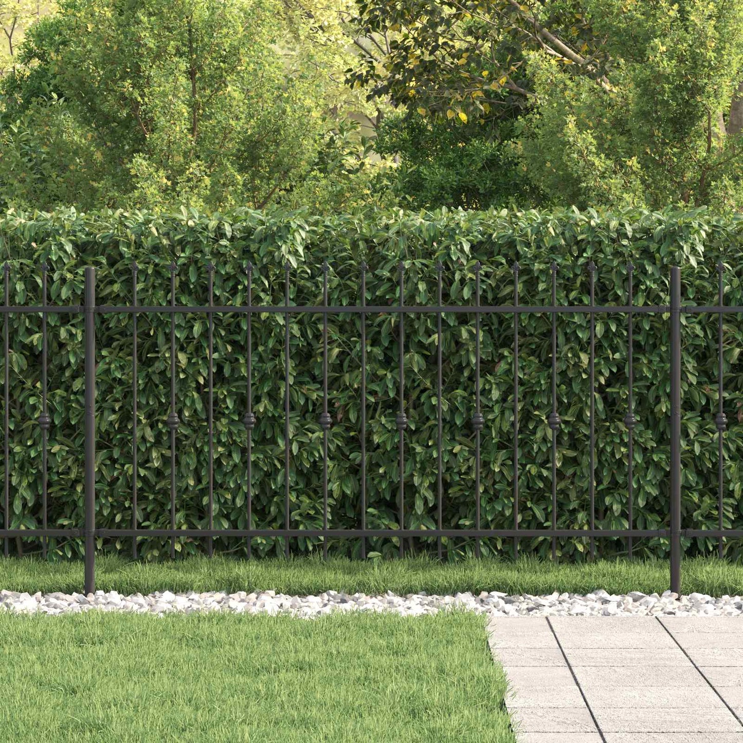 Valla con estacas VidaXL negra 200 x 150 cm acero con recubrimiento en polvo