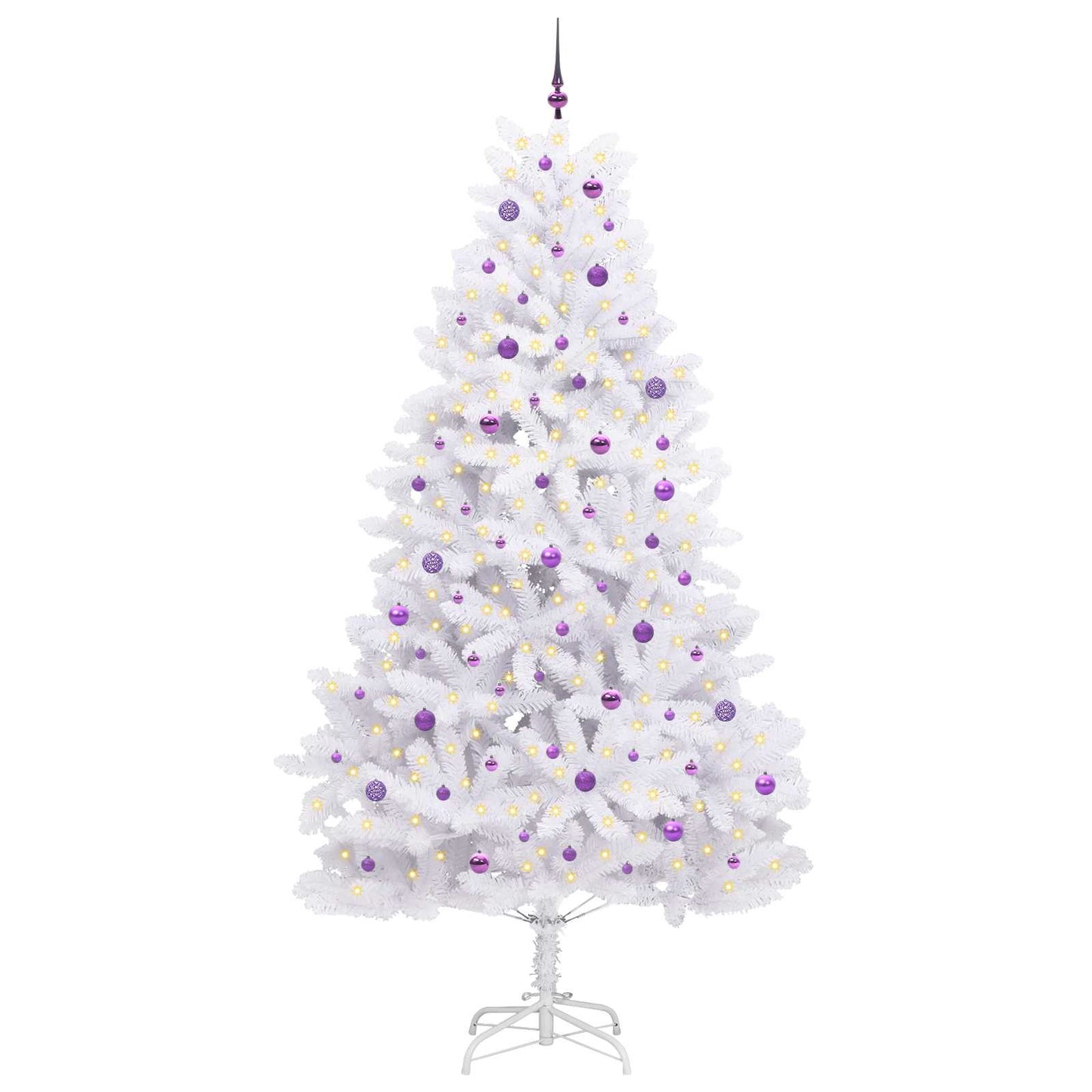 Vidaxx árbol de Navidad artificial plegable blanco 270 cm PVC y acero