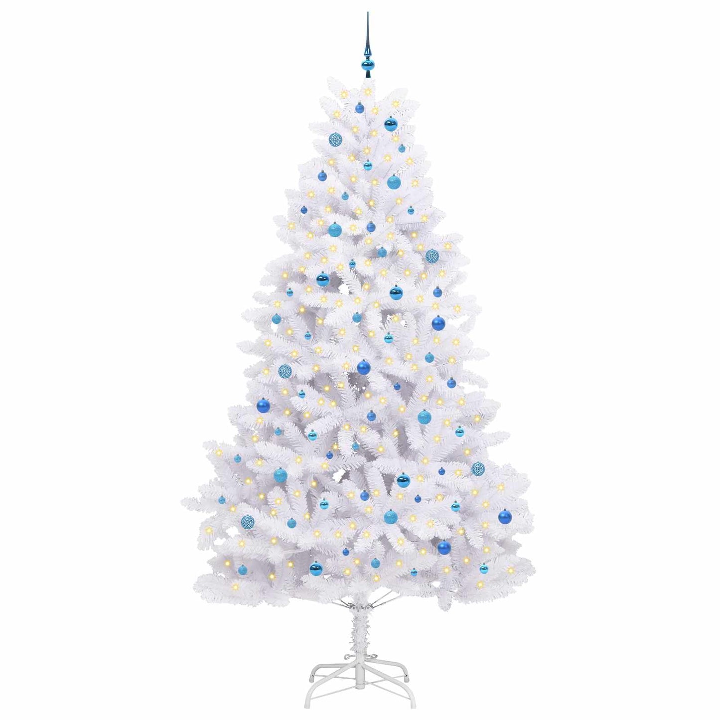 Vidaxx árbol de Navidad artificial plegable blanco 270 cm PVC y acero
