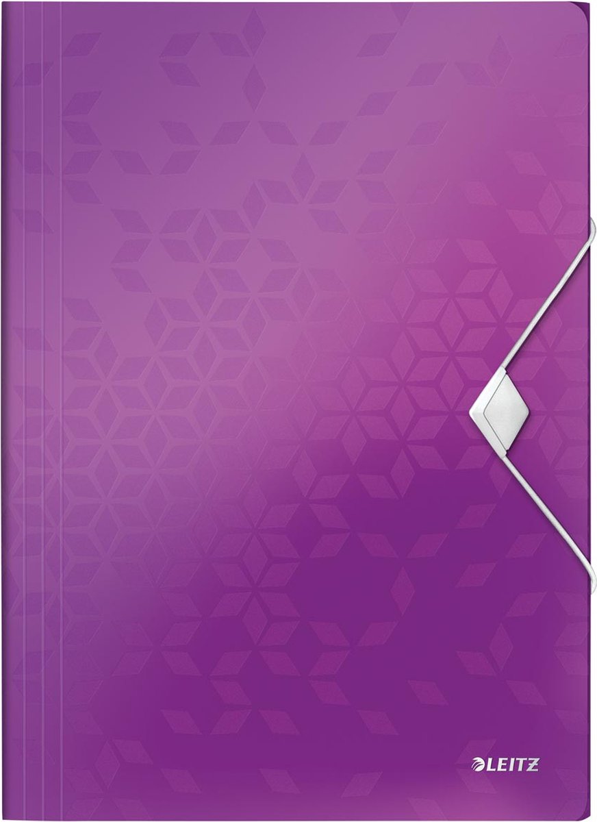 Leitz file folder wow 3 flap a4 pp purple