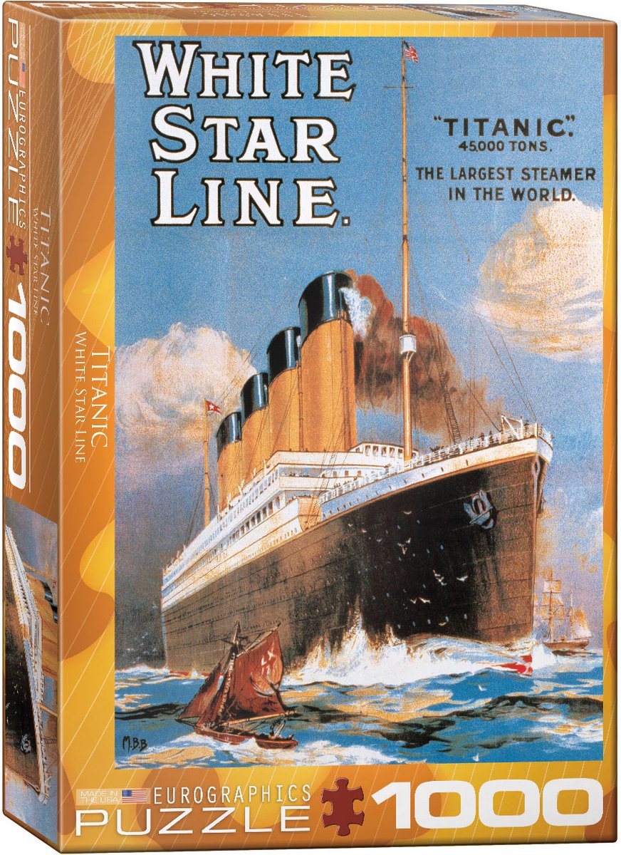 Puzzle Eurographics Titanic White Star Line - Puzzle da 1000 pezzi.