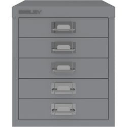 Mobile multicassettiera serie 12 27,9x40,8x32,5 cm grigio argento 5 cassetti