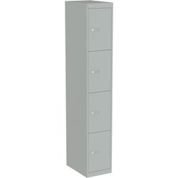 Locker 4 compartimenten clk184 30,5x45,7x180,2cm zilvergrijs