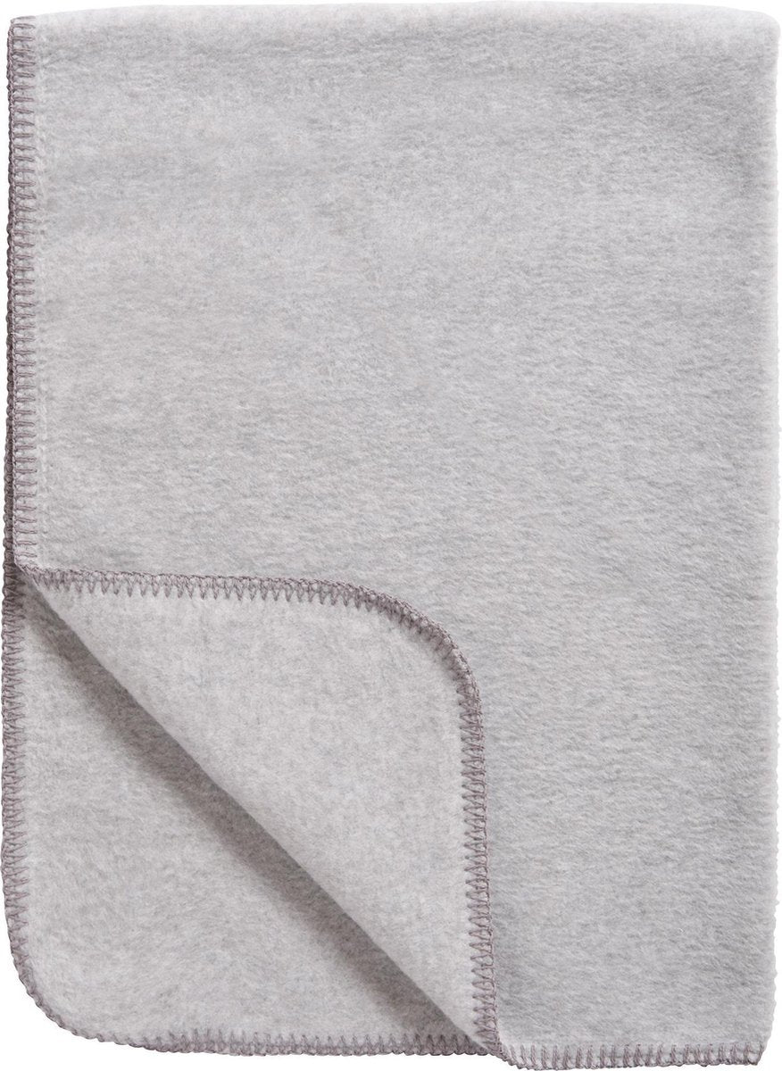 Meyco baby uni ledikant deken - geweven - grey melange - 100x150cm - 1.0 tog