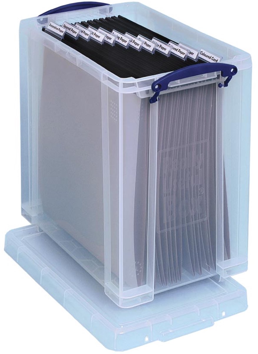 Caja de almacenamiento realmente útil de 25 litros | transparente