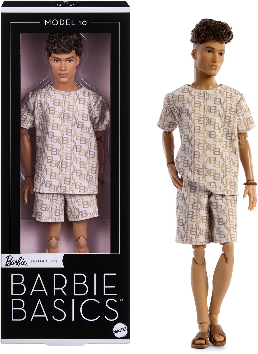 Mattel barbie firma muñeca ken barbie basics: modelo 10 muñecas