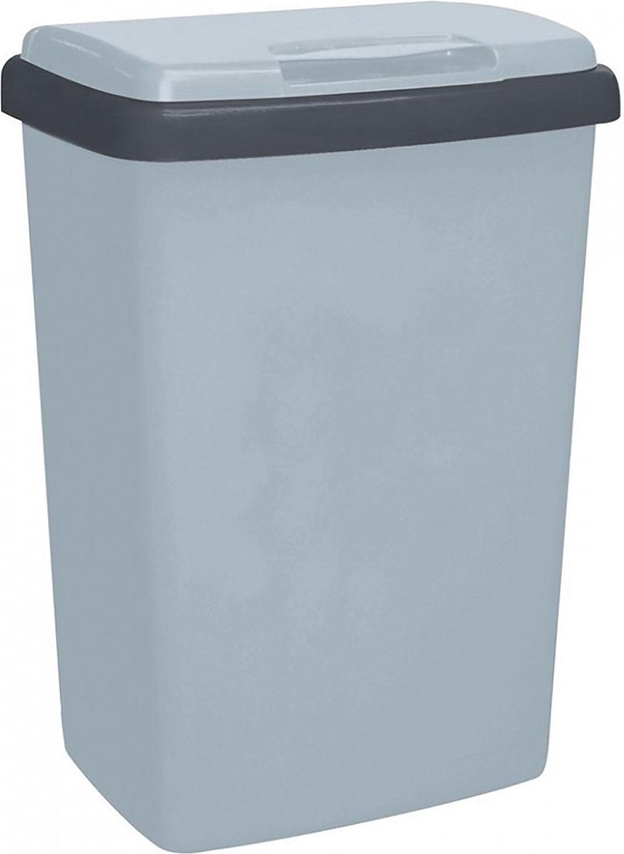 Pattumiera in plastica parte V top-fix 50 litri grigio-antracite