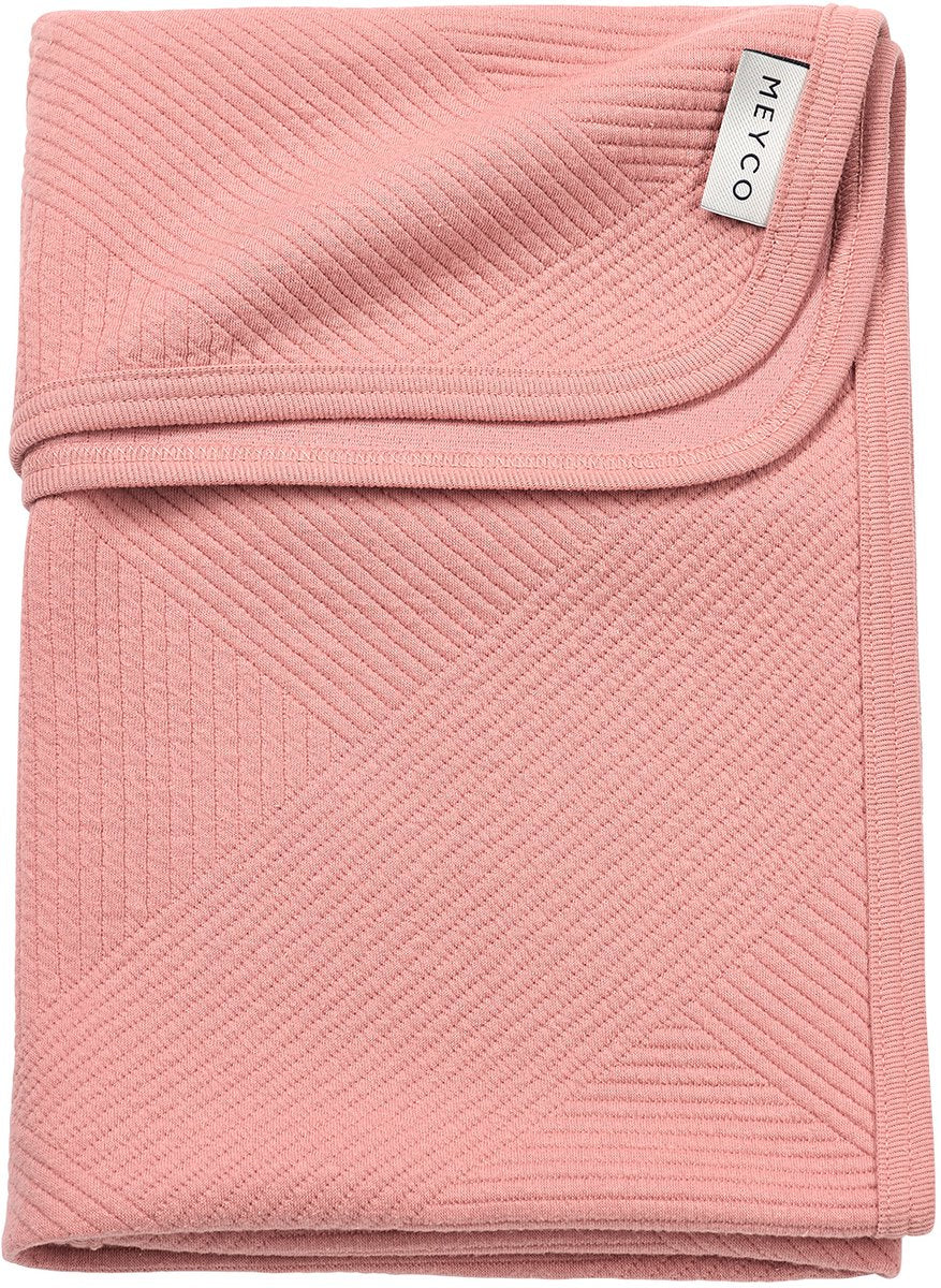 Coperta per culla Meyco jacquard per bambini - rosa - 75x100 cm - 0,5 tog