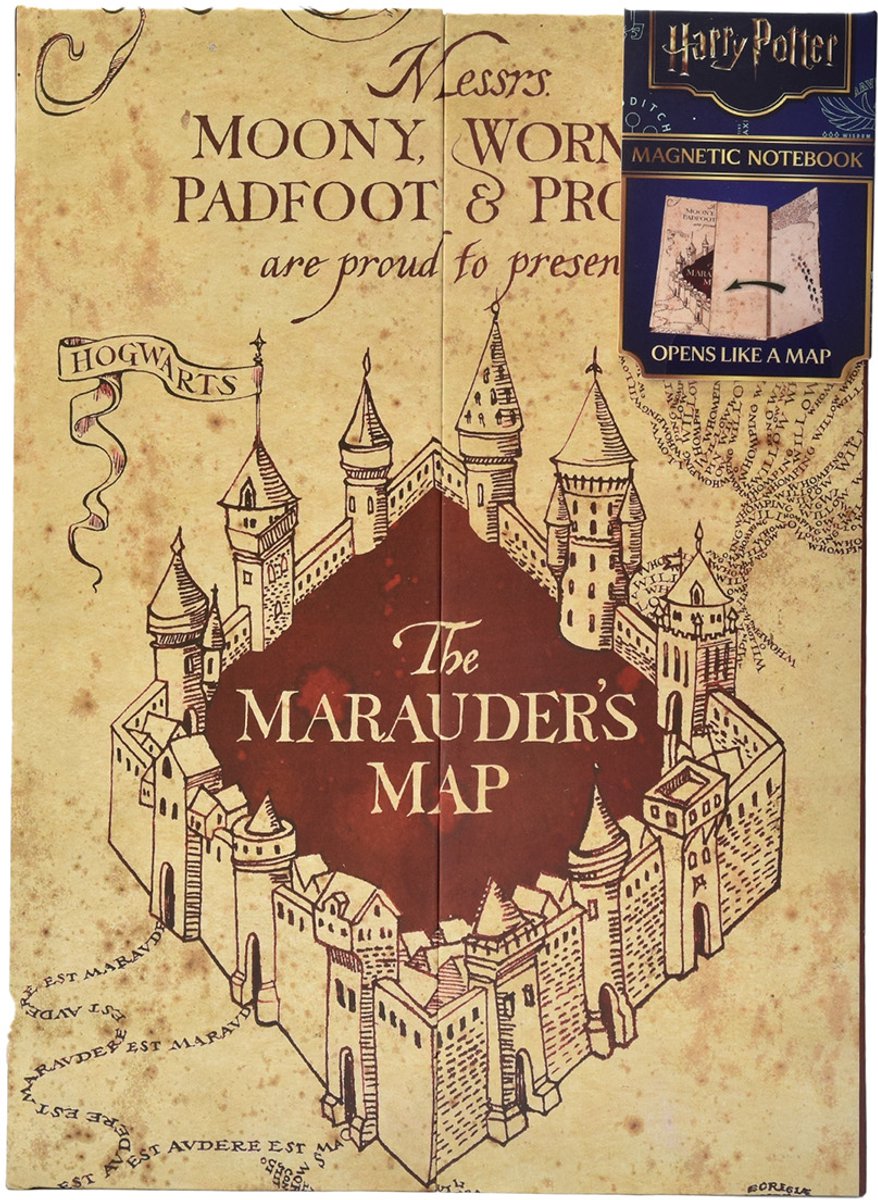Mad mono harry potter - cuaderno a5 - mapa del merodeador - cierre magnético