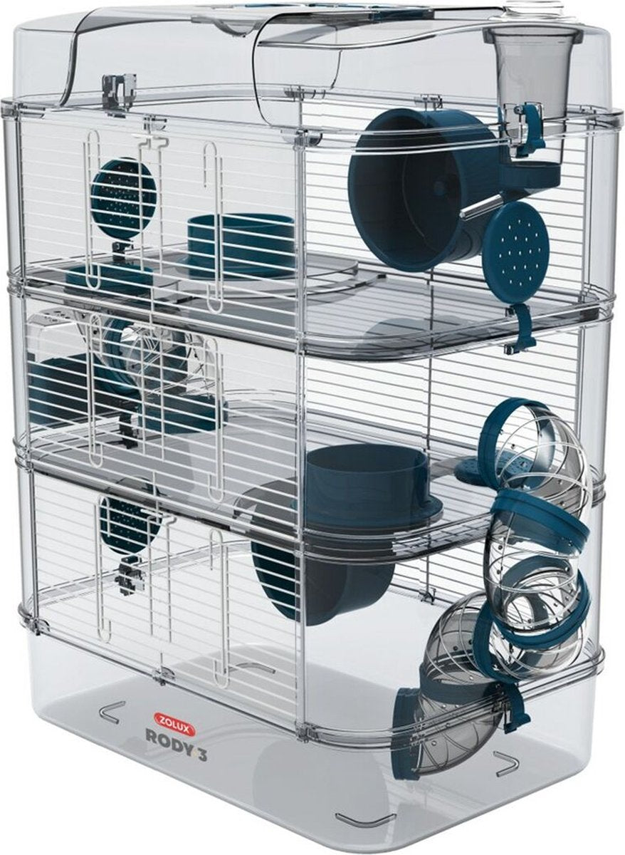 Zolux rody3 trio gabbia per roditori blu