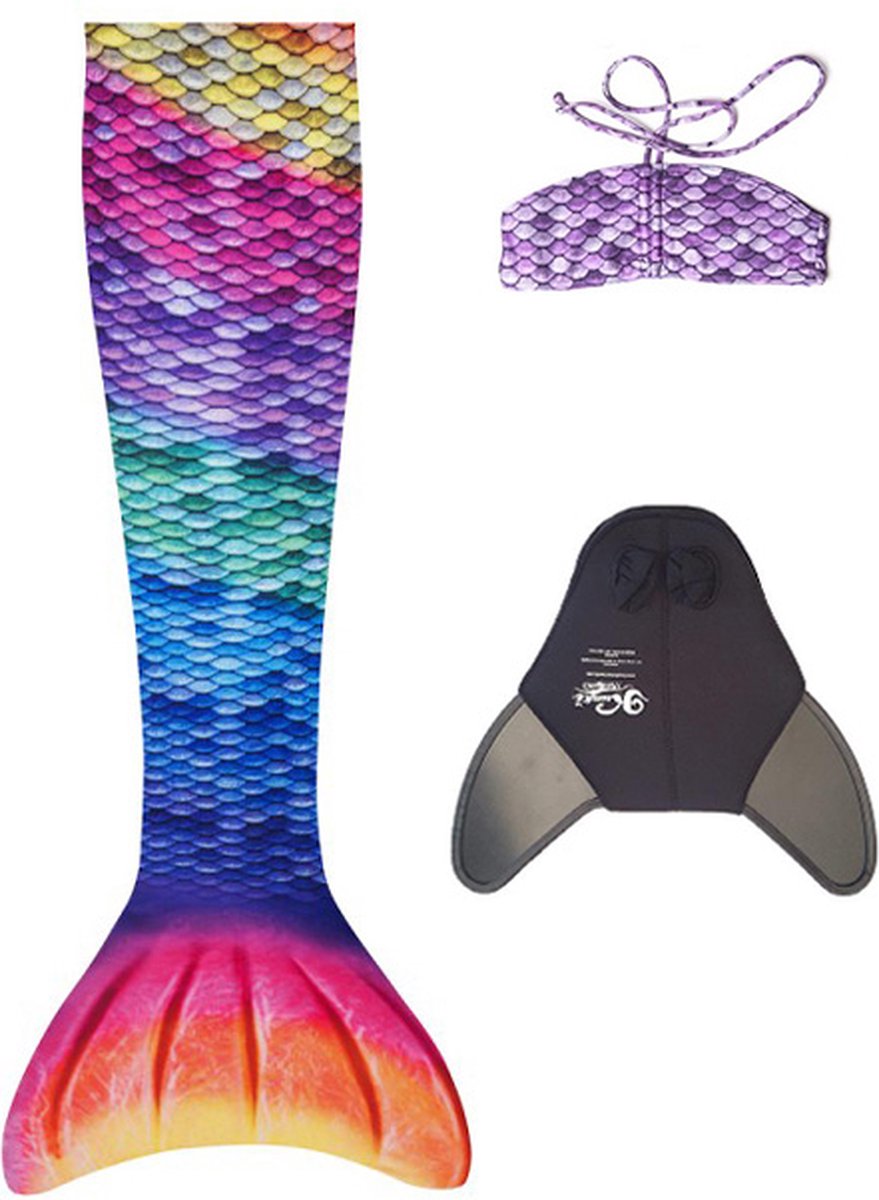 Coda da sirena Kuaki - set arcobaleno - s - 10 anni