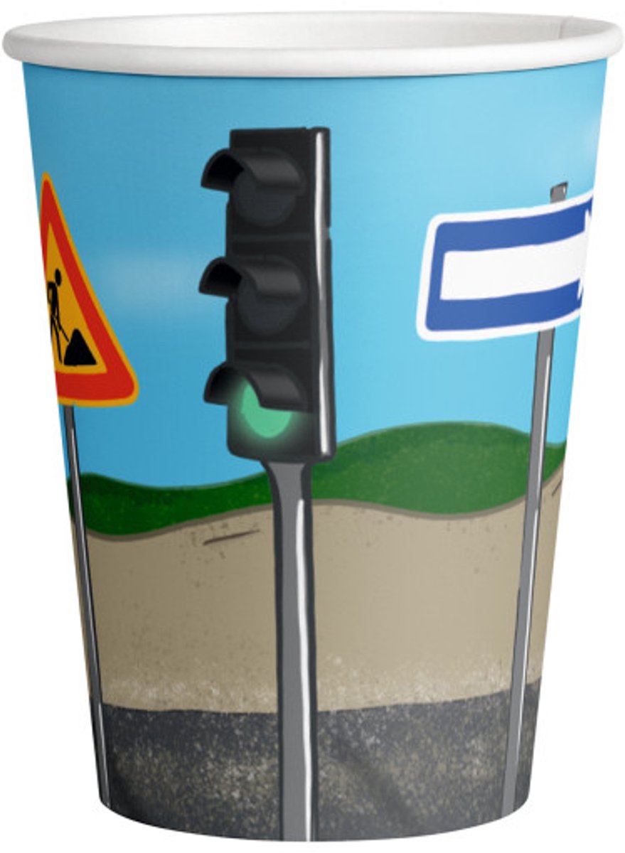 Bicchieri di sabbia da costruzione - 250 ml - bicchiere di carta - 8 pezzi - stoviglie per feste - per compleanni e feste