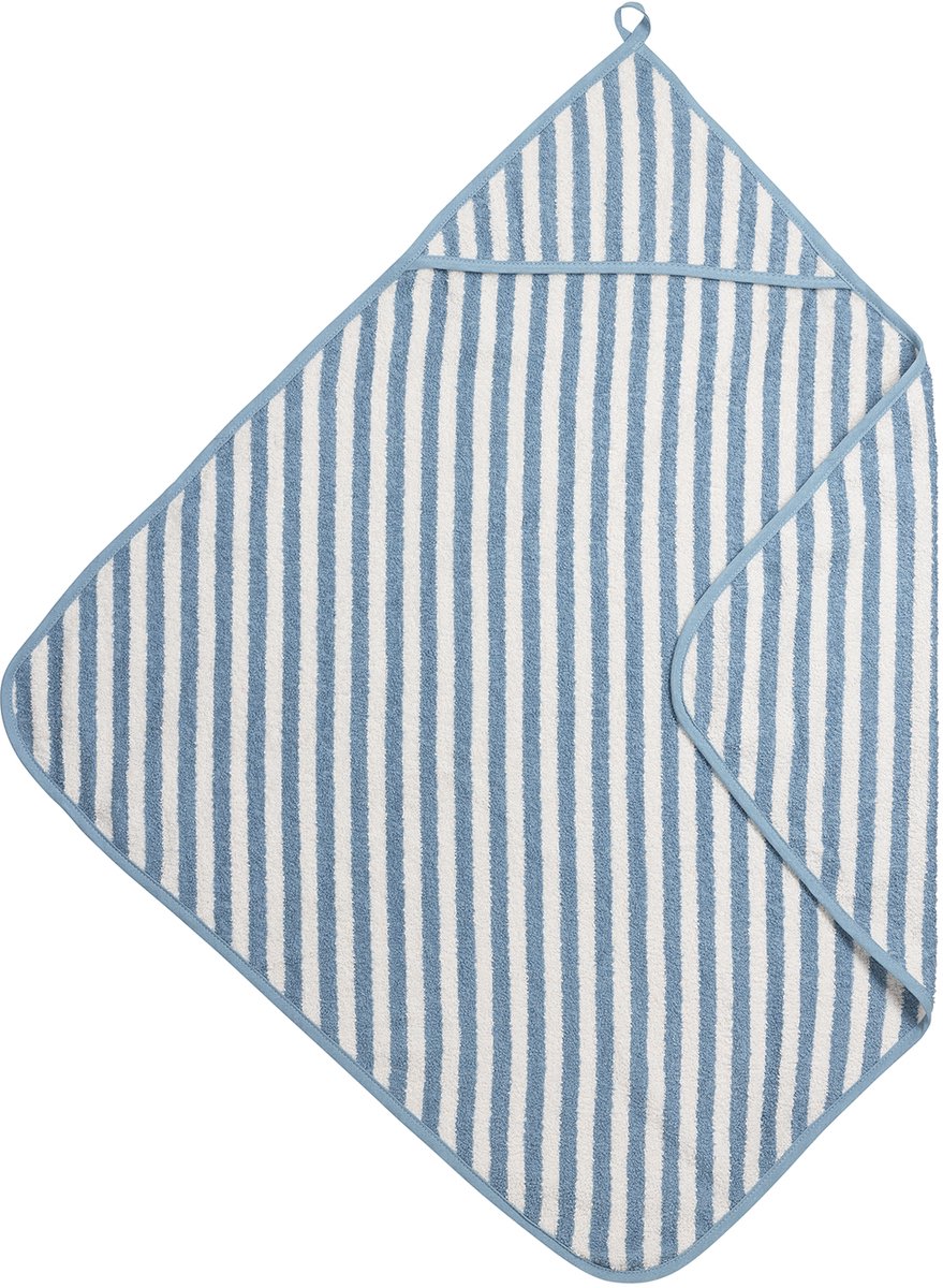 Mantella da bagno Meyco Baby Fat Stripe - spugna jacquard - blu jeans - 75x75 cm