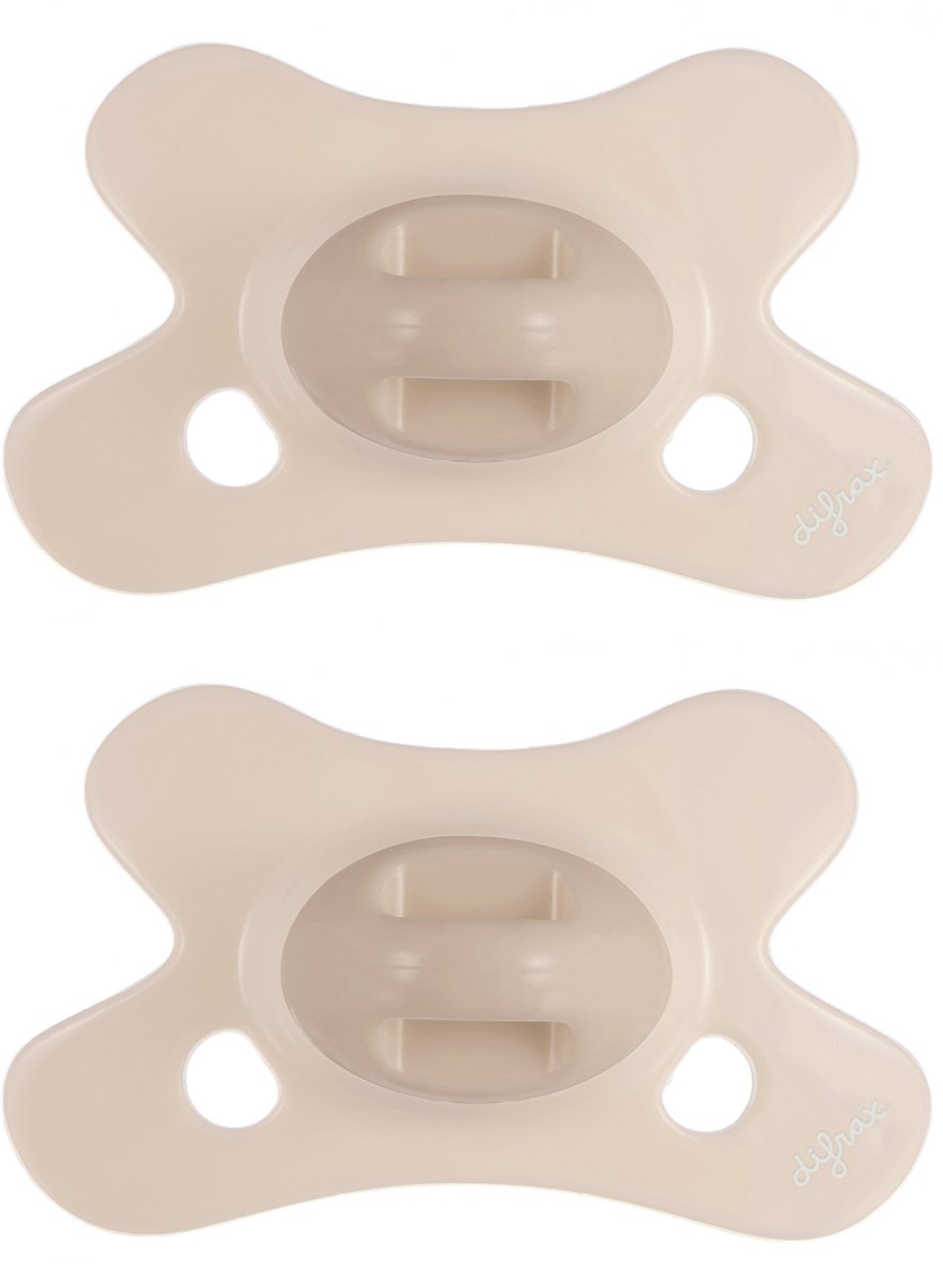 Difrax fopspeen natural - 0 tot 6 maanden - beige - 2 stuks