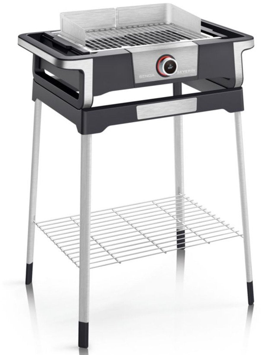 Severin pg 8118 digitalboost s 3000 w grill electrisch kookunit zwart, zilver