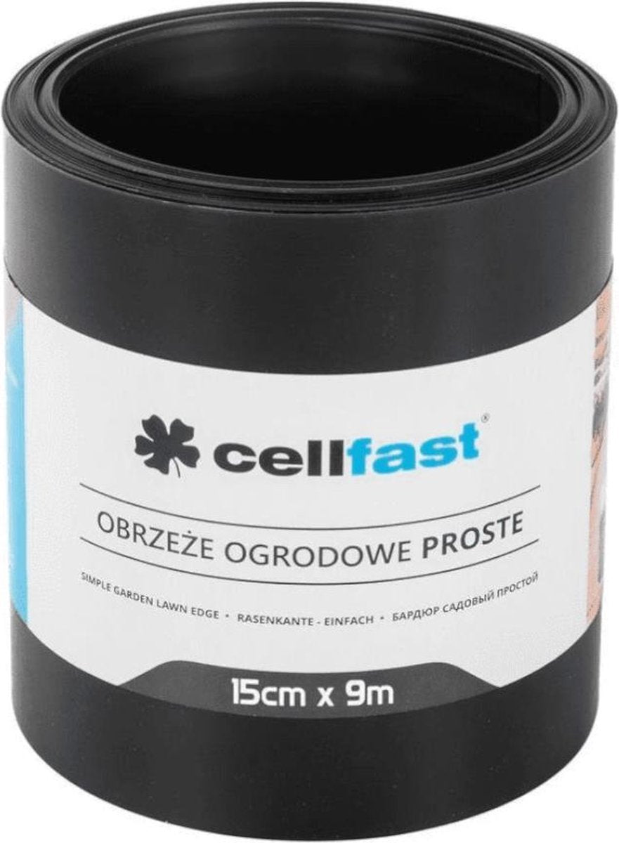 Cellfast - borde de jardín recto 15 cm x 9 m - negro