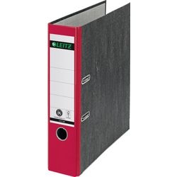 Carta in cartoncino Ordner leitz 1080 larghezza 8 cm risguardo dell'etichetta del dorso con foro per il pollice rosso