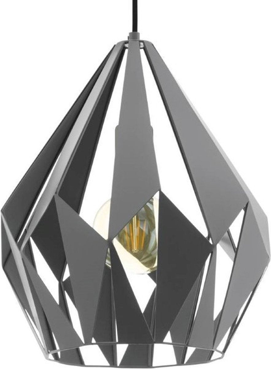 Eglo carlton 1 hanglamp - e27 - 31cm - grijs