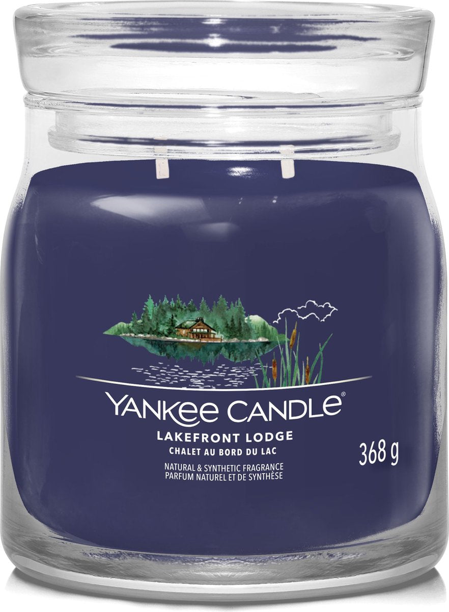 Yankee candle - lakefront lodge medium geurkaars - 50 branduren - 2 lonten