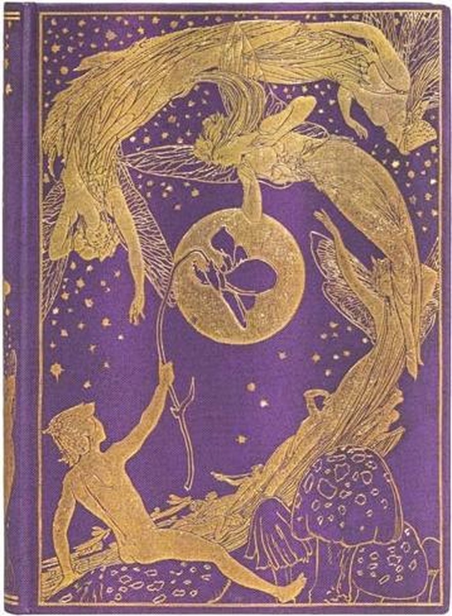 Paperblanks lang's fairy books hada violeta midi - con rayas
