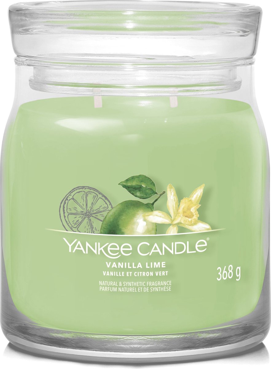 Yankee Candle - candela dal profumo medio alla vaniglia e lime - 50 ore di combustione - 2 stoppini