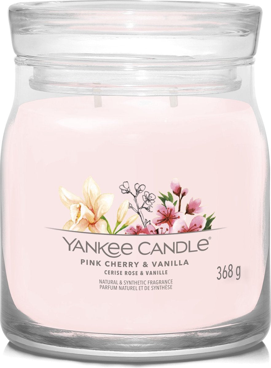 Vela Yankee - vela perfumada media vainilla cereza rosa - 50 horas de combustión - 2 mechas