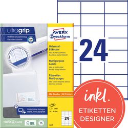 Etichette avery zweckform 3475 universale 70x36mm