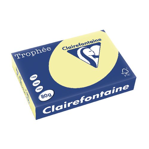 Papel clairefontaine 1977 80g m2 a4 amarillo canario pastel