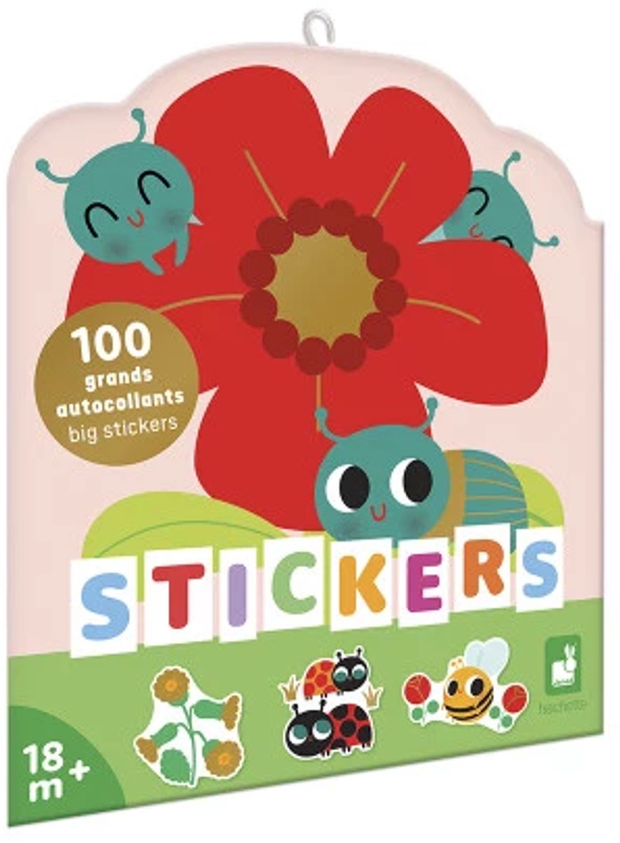 Janod - libro de pegatinas - animales pequeños - 100 pegatinas