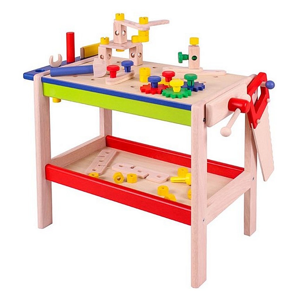 Basic Noy Wooden Workbench con strumenti e accessori 52-pick