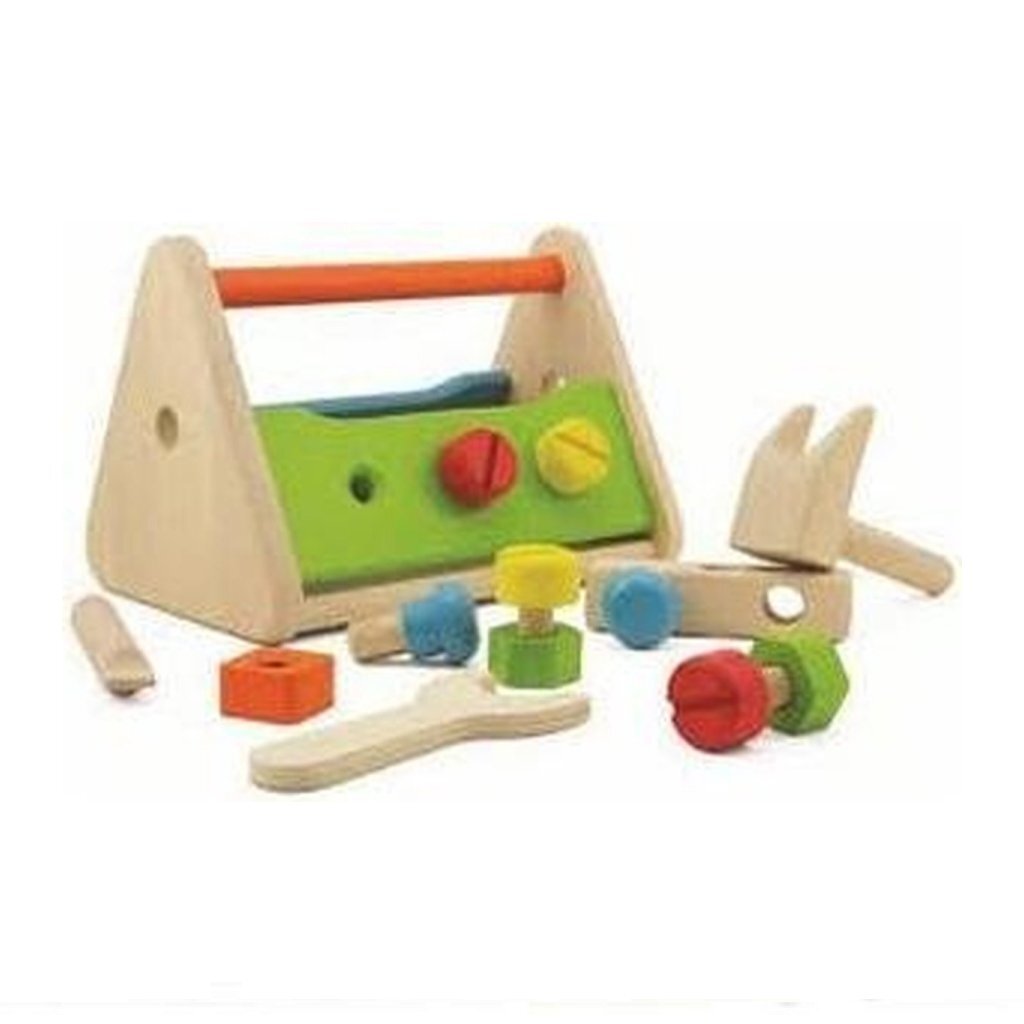 Pintoy Pintoy Wooden Toolbox con contenuto