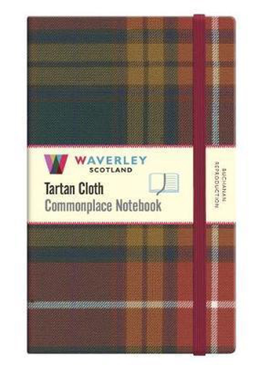 Merkloos sans marque waverley (l): buchanan reproduction tartan cloth large notebook