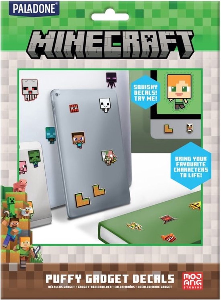 Paladone mojang studios - minecraft - conjunto de pegatinas de gadgets hinchadas