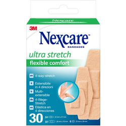 Apósitos surtidos nexcare varios tamaños hipoalergénicos a prueba de salpicaduras.