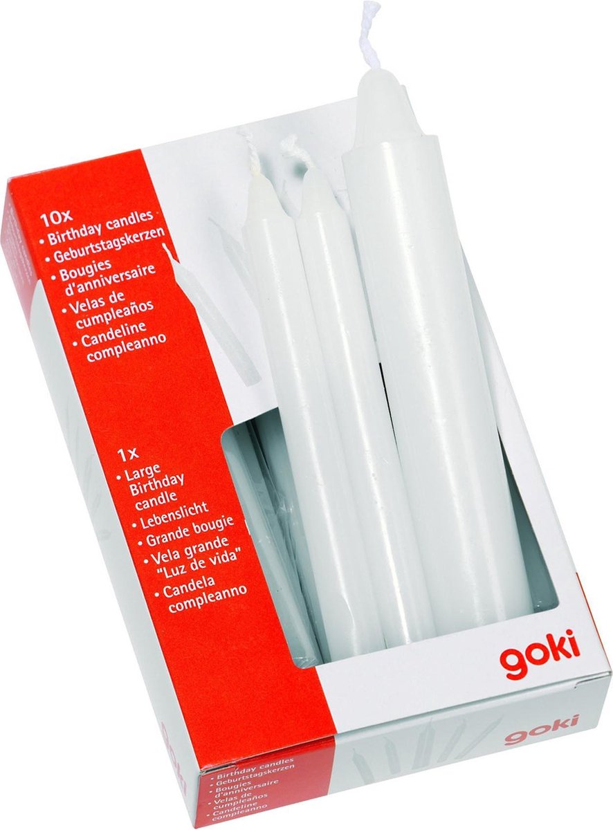 Candeline compleanno Goki 11: bianche 10-12 cm