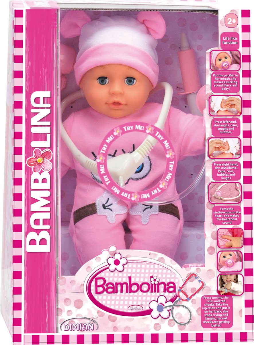 Dimian pop dokterset con accesorios - molly bambolina -36 cm.