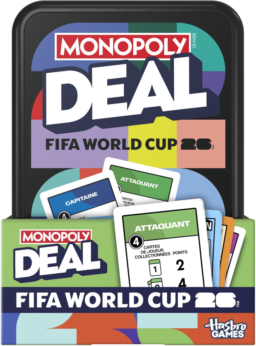 Monopoly deal copa mundial fifa 2026 - juego de cartas - francés