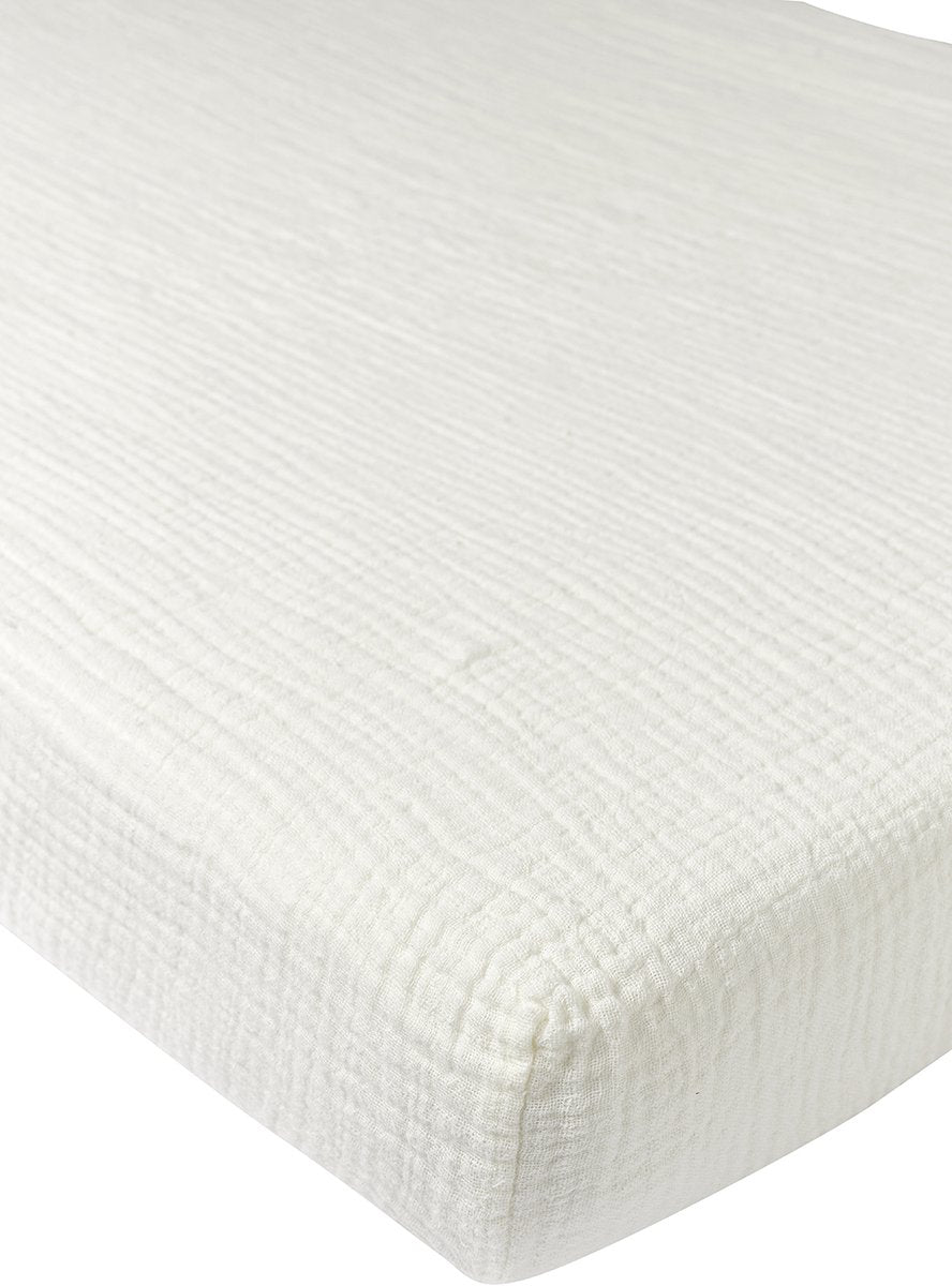 Meyco baby uni hoeslaken wieg - pre-washed hydrofiel - offwhite - 40x80cm